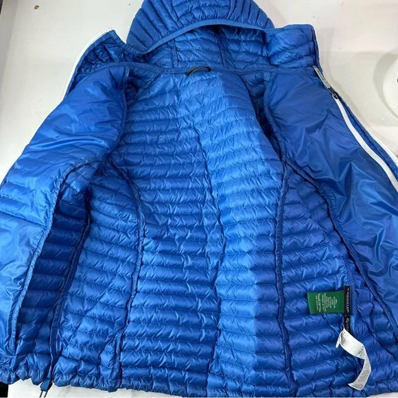 L.L.BEAN jacket women’s ultralight 850 DOWN HOODED SWEATER JACKET BLUE zip M - Picture 11 of 15